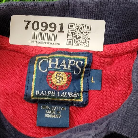 Chaps Ralph-Lauren Polo Shirt Large 24x27 Colorblock - Picture 8 of 12